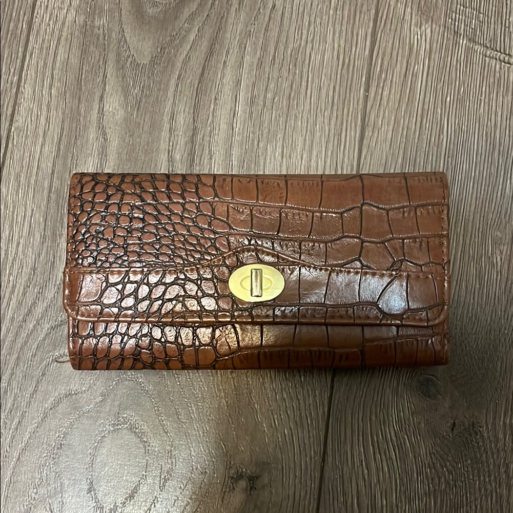 Brown Crocodile Embossed Wallet